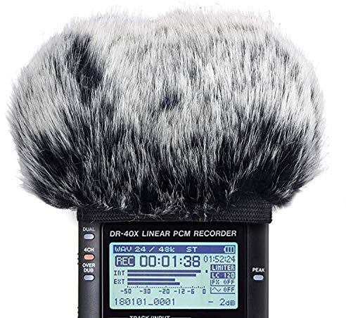 SUNMON Microphone Windscreen For Tascam DR-40X DR40X Mic Recorders,Furry Tascam Windscreen Cover