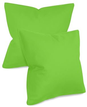 npluseins unifarbene Kissenbezüge im Doppelpack und dezentem Design 1154.1498, ca. 50 x 50 cm, Apfel