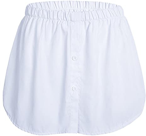 VALICLUD Falda Falsa De Media Longitud para Mujer con Dobladillo Ajustable Y Cintura Elástica Extensor De Camisa Casual para Uso Diario Y Capas De Moda