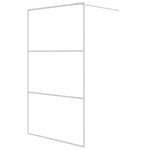 vidaXL Duschvägg vit 115x195 cm klart ESG-glas