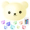 Teddy Lampe - Kinder-Nachtlicht - Kinderzimmer - USB-C Wiederaufladbar mit Fernbedienung - Mehrfarbiges und warmes Licht - Weiches Silkon - Regenbogen Licht Timer