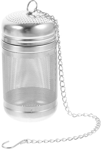 PRETYZOOM Stainless Steel Seasoning Ball Mesh Tea Filter Loose Tea Strainer Spice Filter with Hanging Chain 3.14X1.57X1.57In for Soup Brine and Herbal Use