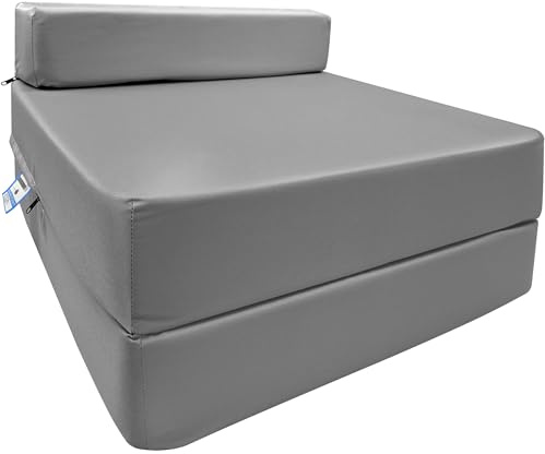 iSTYLE MODE BETTER HOME CHOICE Fold Out Single Futon Sofa Bed Chair, Foldable Z Bed Sofa Mattress Furniture,Ergonomically Designed for Guests, Lightweight (Grey)