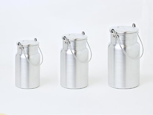 Ardosia Pot à Lait en Aluminium Poli avec Poignée et Couvercle Différentes Tailles Design Classique (1 Litres)