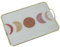 DRW Bandeja Rectangular con Asas de Metal y Cristal con Lunas en Blanco y Rosa 35x20x5cm