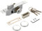 Cerradura de embutir de aluminio resistente para escaparates, combo de cerrojo y cilindro estilo Adams Rite, para puertas de 1.65 a 1.89 pulgadas de grosor, 3 llaves incluidas