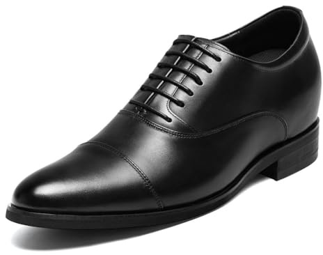 CHAMARIPA Hissskor, herr höjd ökande Oxfordskor Brogue brun korta män - 7 cm