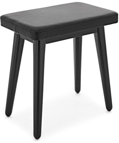 gear4music Compact Piano Stool, Black