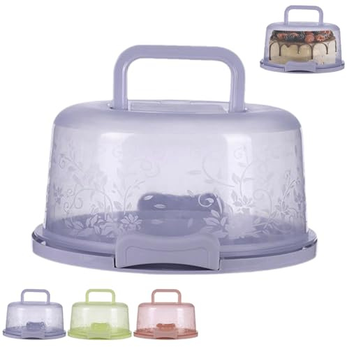 Portador De Pasteles Con Tapa Y Asa, Recipiente Para Guardar Pasteles, Soporte Transparente Para Pastels, cajas Hermética Reutilizable Para Pastels Con Diseño De Hebilla, Para Expositores(a zul)