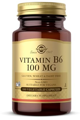 Solgar Vitamin B6 50 mg Tablets - Pack of 100 - Metabolism and Immune Support - Balanced Hormones and Red Blood Cell Formation - Vegan and Gluten Free
