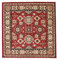 RugVista Shirvan Kazak, Alfombra Ziegler/Kazak, Pelo Corto, 200 x 200 cm, Cuadrada, Calidad cert. Oeko-Tex Standard 100, Polipropileno, Pasillo, Dormitorio, Cocina, Salón, Despacho, Rojo/Beige