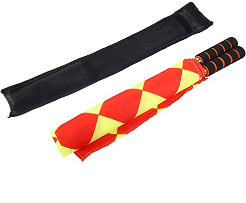 YUUGAA Drapeaux d'arbitre, 2 pièces/Sac Drapeau de Juge de Ligne de Match de Sport d'arbitre de Football de Football avec Sac de Rangement