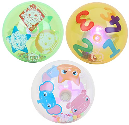 Toyland® Cocomelon, confezione da 3 palline da 8 cm che si illuminano e scuotono, divertenti giocattoli per bambini, giocattoli sensoriali per bambini, adatti fin dalla nascita
