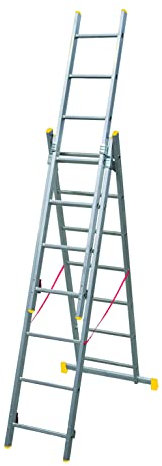 eacommerce Scala Trasformabile 3 Elementi 3x11 Gradini fino a 7,06 metri tripla con barra stabilizzatrice