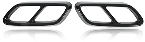 Aramox Auspuffblende, Paar Endschalldämpfer Endrohrblende ABS Kunststoff Ersatz für ‑Benz C‑Klasse W206 ab 2021(Glänzend schwarz)