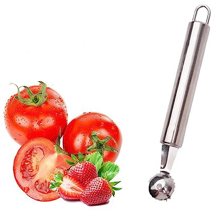 WSRRDRECVHi Stainless Steel Strawberry Huller Corer, Creative Kitchen Tool,Vegetable and Fruit Corer,Multi-Function Stainless Corer and Pitter Remover for Strawberry,Tomato