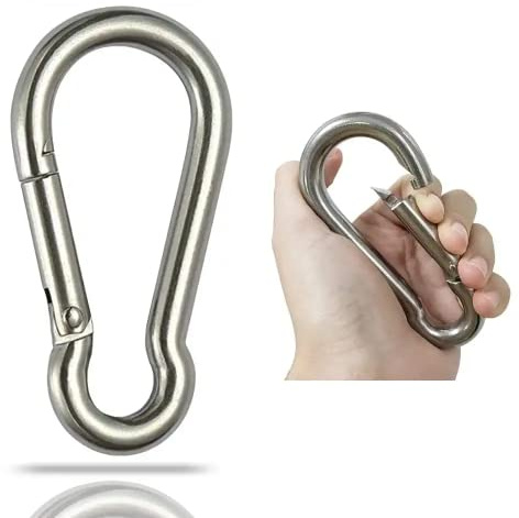 Carabiner Clip Large Heavy Duty – Spring Snap Hook 2 Pcs – Outdoor Camping Hiking Gear, Keyring Bottle Holder, D-Ring Carabiner