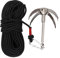 Grappling Hook Enterhaken mit Seil einschließlich Nylonseil 400 kg Edelstahl Survival Claw Gravity Hook Faltbarer Kletterhaken mit 20 m Hilfsseil Outdoor Klettern Rettung