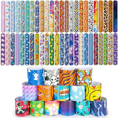 Koogel 96Pcs Slap Bands, 48 Pattern Slap Bracelets For Children