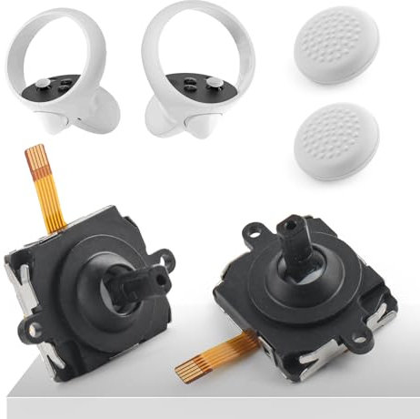 YHX-OU Joystick - Controlador de juego para Oculus Quest 2 Palillos analógicos de repuesto 3D joystick analógico, accesorios de joystick, 2 unidades + 4 unidades para Oculus Quest 2, color blanco