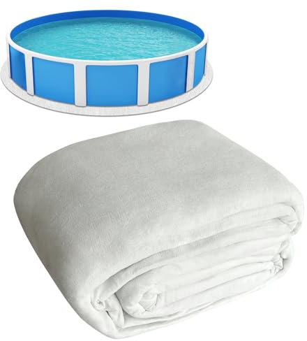 Tacsal Liner Pad 15-Foot Round Thicker Pool Liner Pad for 15' Above Ground Swimming Pools, Seamless Comfort Pool Mat, White