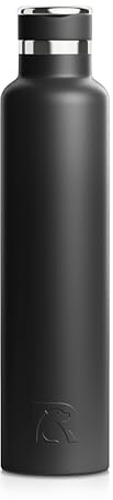 RTIC 26oz Journey Water Bottle Ceramic Lined Metal Stainless Steel Vacuum Insulated, BPA Free, Reusable, for Water, Hot and Cold Drinks, Travel, Sports, Camping, Black