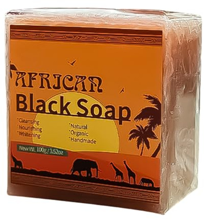 Barra de jabón africana negra - Barra de limpieza - Jabón orgánico hecho a mano de África Negra cruda, suavizante y de limpieza profunda para todo tipo de piel Holdes