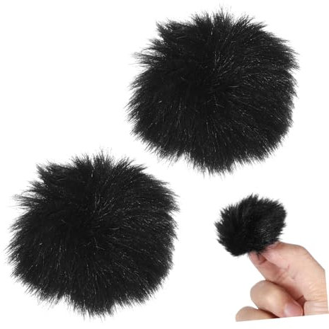 JOINPAYA 2 Pcs Microphone Windshield Furry Wind Muff Covers Mic Windscreen Noise Reduction for Wireless Lavalier Microphones Outdoor Protection