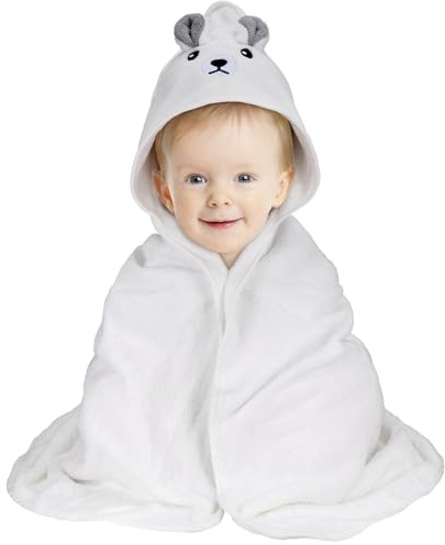 Huiguli Accappatoio Neonato, 80x80cm Asciugamani Con Cappuccio Per Bambini, Morbidissimo Asciugamano da Bagno per Bambini e Bambine 0-3 Anni