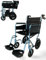 Lightweight Aluminium Folding Transit Wheelchair | Multifunctional Brakes | Swing & Detachable Footrest | Travel Wheelchairs | Lite Wheel Chair | Mobility Aids | Travel Chair (Silver/Blue)