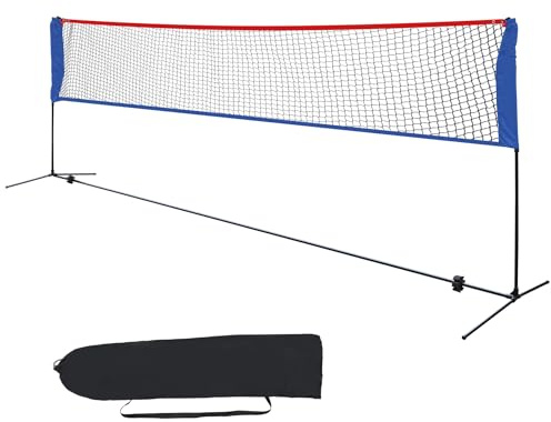 REDCAMP Portable Badminton Net 6m for Backyard Sports, Adjustable Poles Height, Easy Setup,Lightweight and Durable,Blue and Red