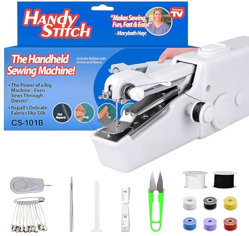 Handheld Sewing Machine, Portable Mini Sewing Machine for Beginners & Professionals, Quick Stitching with Accessory Kit for Fabric Repairs, DIY Projects, Home, Dorm & Travel