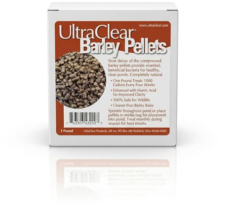 UltraClear Barley Straw Pellets 1lb – Easy, No-Mess Barley Straw Pellets for Natural Pond Clarity – Humic Acid Fortified for Improved Balance – Safe for Koi Fish, Plants & Pets