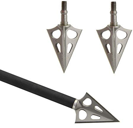SHARROW 6pcs Tir à l'arc Pointes de Flèches Broadheads 100 Grains Pointes de Chasse Têtes de Flèches à 3 Lames Fixes pour Arbalète Flèches en Carbone (X5)