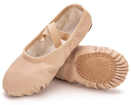 RoseMoli Ballet Shoes for Girls/Toddlers/Kids/Women, Leather Yoga Shoes/Ballet Slippers for Dancing 1.5 Little Kid Nude