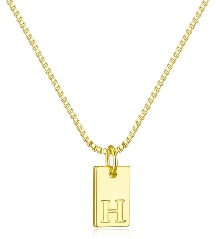Initial Necklaces for Women 14K Gold Plated Letter Necklace Dainty Name Pendant Necklace Personalized Gifts for Women Trendy Gold Jewelry