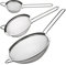 Galvog® 3Pc Stainless Steel Sieve and Strainer Sifter Set | 8cm, 14cm, 20cm Fine Mesh Strainers with Handle | Easy to Use & Wash - for Cooking Baking Rinsing & Washing
