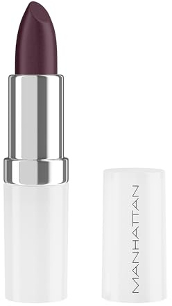 Manhattan Lasting Perfection Satin Lipstick 980 Mauve To The Music, Lippenstift für intensive, langanhaltende Farbe und feuchtigkeitsspendende Pflege