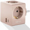 COLOR UP Steckdosenwürfel ohne Kabel, 5in1 Steckdosenadapter für DE/NL/ES/SE/FR, Mehrfachsteckdose für USB A/C + 3X C E/F, Mehrfachstecker für Steckdose mit Überspannungsschutz & Kindersicherung
