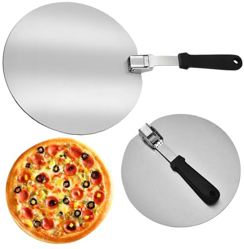 Pala per Pizza in Acciaio Inox, Pala Rotonda per Pizza, Pala per Pizza, 12 Pollici, per Pizza, Pasticceria, Pane e Torte