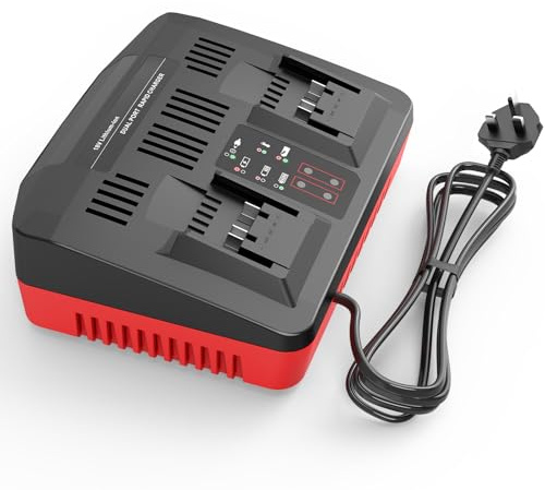 LabTEC Battery Charger for EH 18V, LW150 Fast Dual Charging Port for Power Tools (Li-Ion, Simultaneous 2x 18V Battery Charging, LED Status Indicators, Intelligent Management)