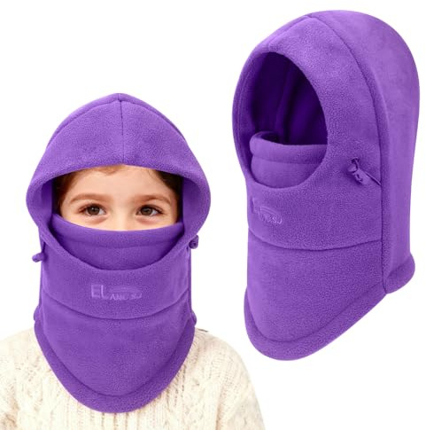 VGMANNTA Cagoule Enfant d'hiver Thermique Polaire Cache Cou Enfant 4-9 Ans Masque Ski Cagoule Chaude Convient sous Les Casques pour Garçons Filles en Hiver pour Le Ski La Course Le Vélo-PP