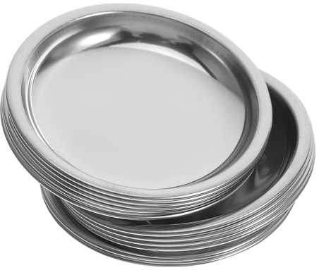 Milisten Lot de 12 Petits Porte-thés en Acier Inoxydable 201, Soucoupes Anti-Goutte 6 Cm, Plateaux à Sachets de Thé Multifonctions pour Maison, Bureau et Salon de Thé