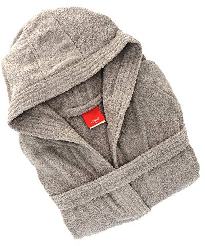Gabel - Accappatoio adulto unisex in spugna di puro cotone idrofilo, tinta unita, peso spugna 380 gr/mq, ampie tasche, cintura e pratico cappuccio, anche come vestaglia.