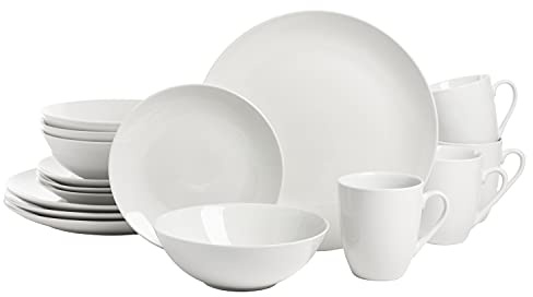 10 Strawberry Street Simply Coupe 16 Piece Dinnerware Set, White - SM-1600-CP-SW