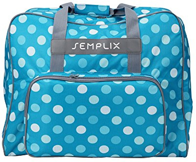 SEMPLIX Máquina de Coser Funda XL Polka Dots 52 x 42 x 27 cm, Grandes y Bolsa Transporte en Muchos Colores Frescos, Estable para Grandes Máquina de Coser Modelos.