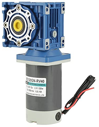 Walfront DC 120W 5D120GN-RV40 Schneckengetriebe Motor mit Selbstverriegelung Drehzahl einstellbar CW/CCW mit Selbsthemmung(12V)