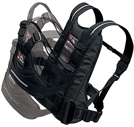 RekoTandem Bambini Moto Cintura di Sicurezza con Maniglione Materiale Riflettente, Nero