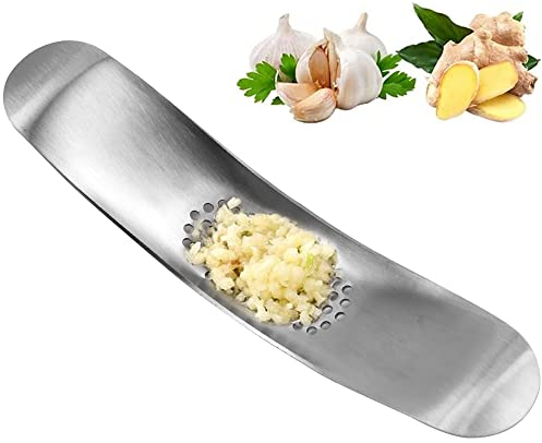 THETAG Manuel Presse-ail, Coupe-ail en Acier Inoxydable Schiffstyp Broyeur Manuel à l'ail Presse-ail de Cuisine Forme du Bateau Éplucheur d'ail professionnel Va au Lave-vaisselle Cuisine Gadget