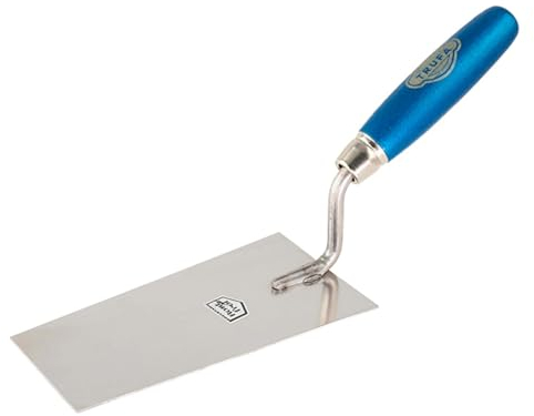 Llana de enlucido Berner acero inoxidable con mango de madera azul, 12cm Llana de enlucido, Llana de albañil, Herramienta de albañil, Llana de enlucido, Espátula, Llana alisadora